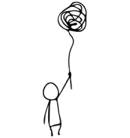 Person holding balloon graphic